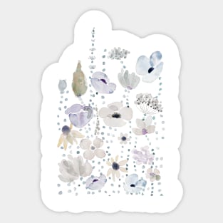 grey blue purple flowers Sticker